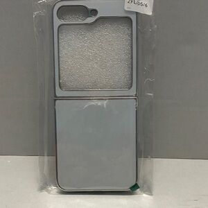 Sleek Silver Samsung Galaxy Z Flip 5/6 Phone Case with a discreet‎ Lighting Bolt